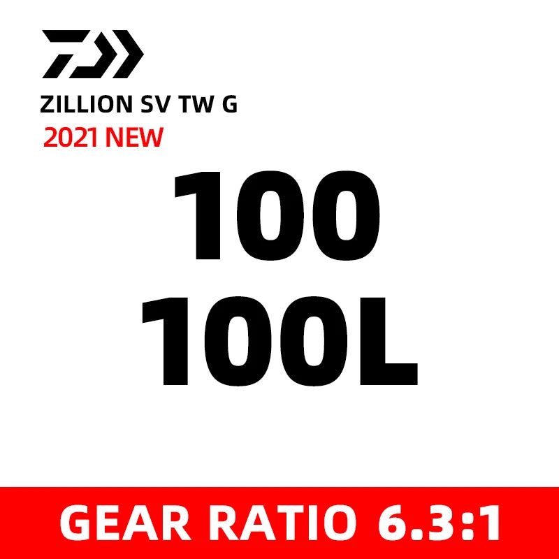 2021 NEW DAIWA ZILLION SV TW G Fishing Reel Baitcast Reel 8+1BB Gear Ratio 6.3/7.1/8.5 Max Drag 5KG International Version
