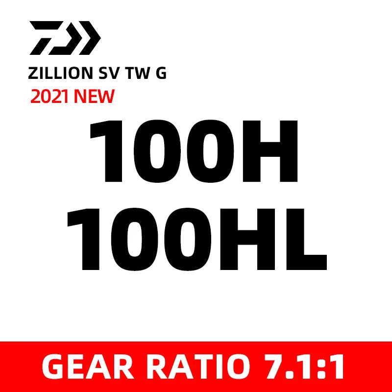 2021 NEW DAIWA ZILLION SV TW G Fishing Reel Baitcast Reel 8+1BB Gear Ratio 6.3/7.1/8.5 Max Drag 5KG International Version