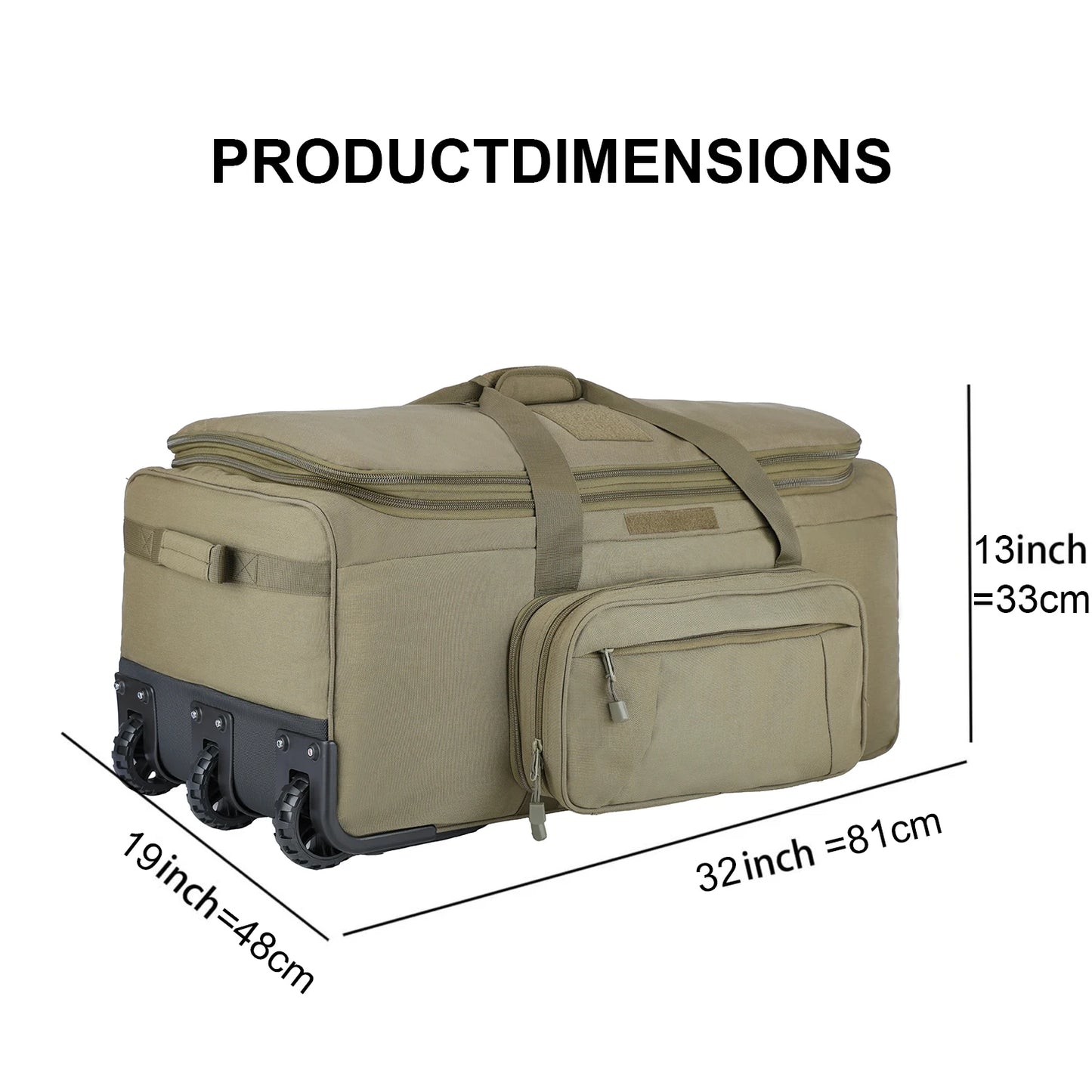 LQARMY 124L Trolley Luggage Bag Waterproof Nylon Travel