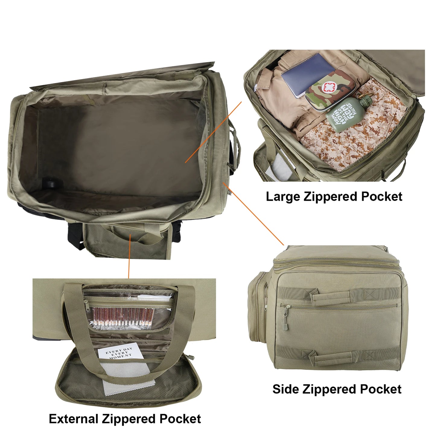 LQARMY 124L Trolley Luggage Bag Waterproof Nylon Travel