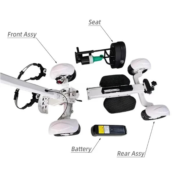 Folding 2400W Four Wheel Electric Golf Caddy Cart Pro