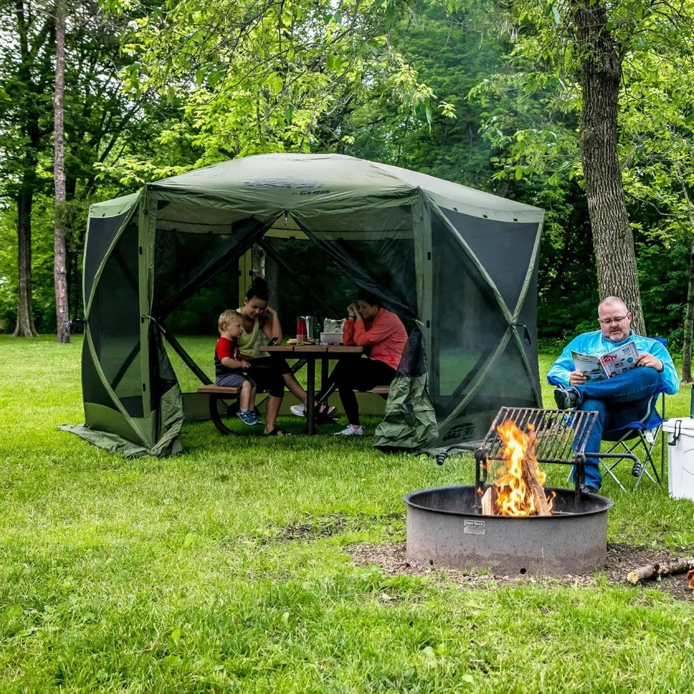 Pop Up Screen Tent Outdoor Camping Gazebo Canopy 11.5 Feet Green