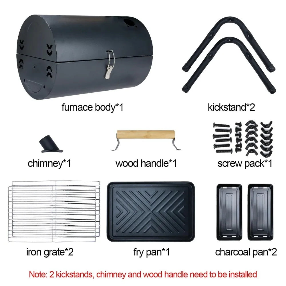 Table Top Grill Charcoal with Smoker Double Side Use Portable Small Charcoal Grill B