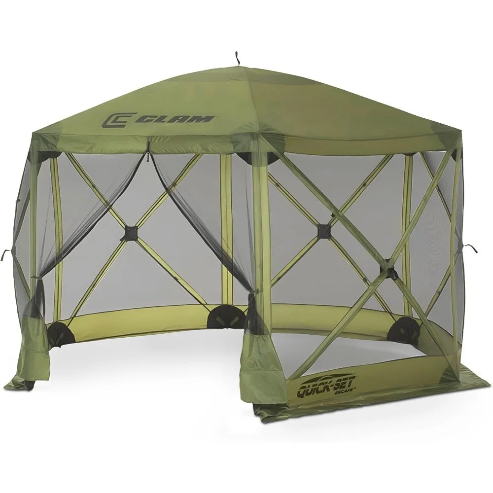 Pop Up Screen Tent Outdoor Camping Gazebo Canopy 11.5 Feet Green