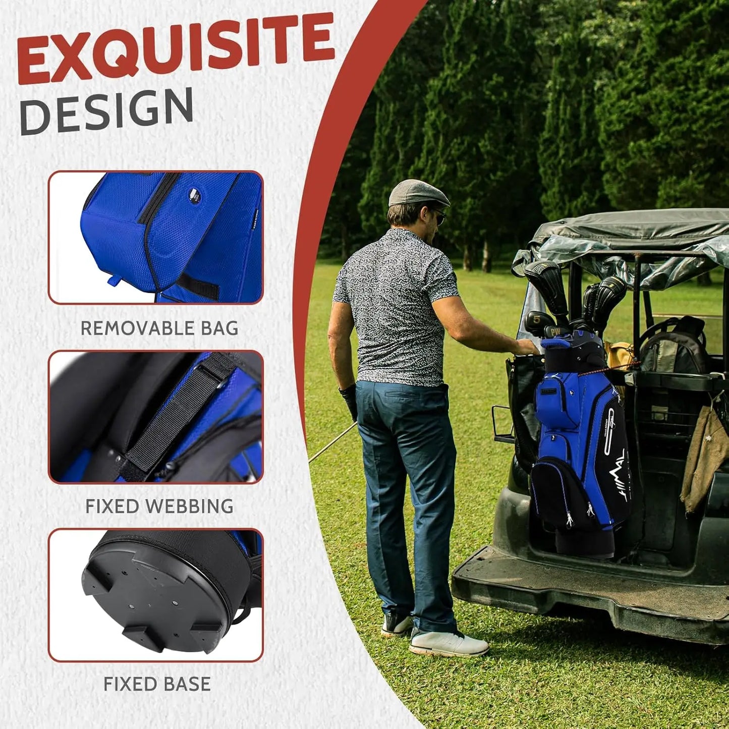 Golf Bag for Men with Handles and Rain Cover Durable Design