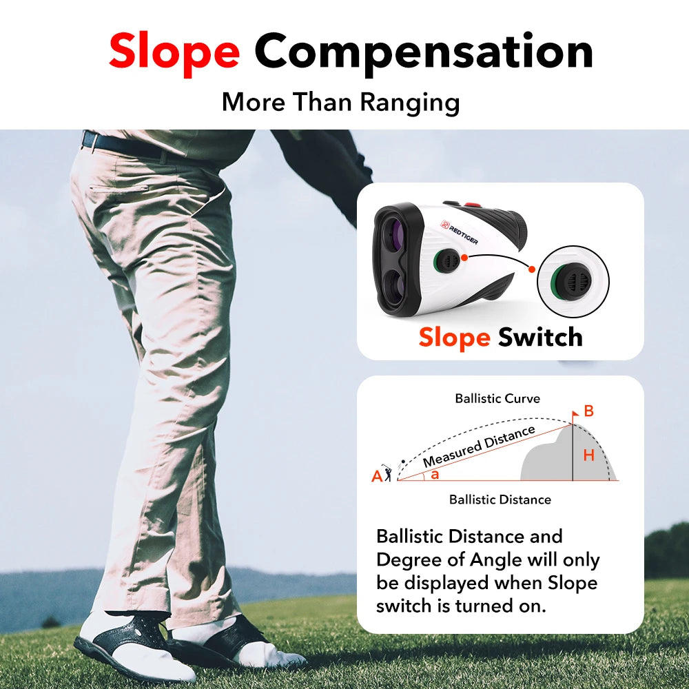 Redtiger Rangefinder Slope 1000M 1200Yards 7X Mag for Golf