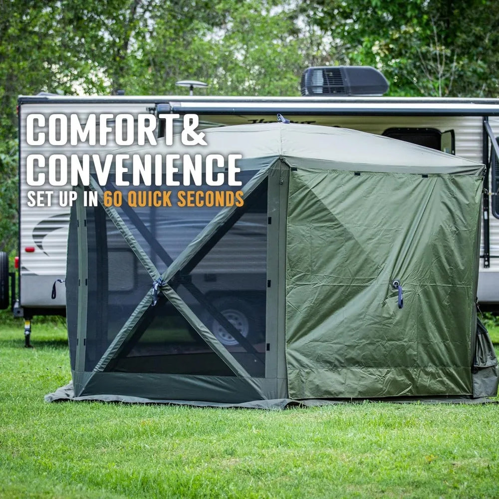 Pop Up Screen Tent Outdoor Camping Gazebo Canopy 11.5 Feet Green