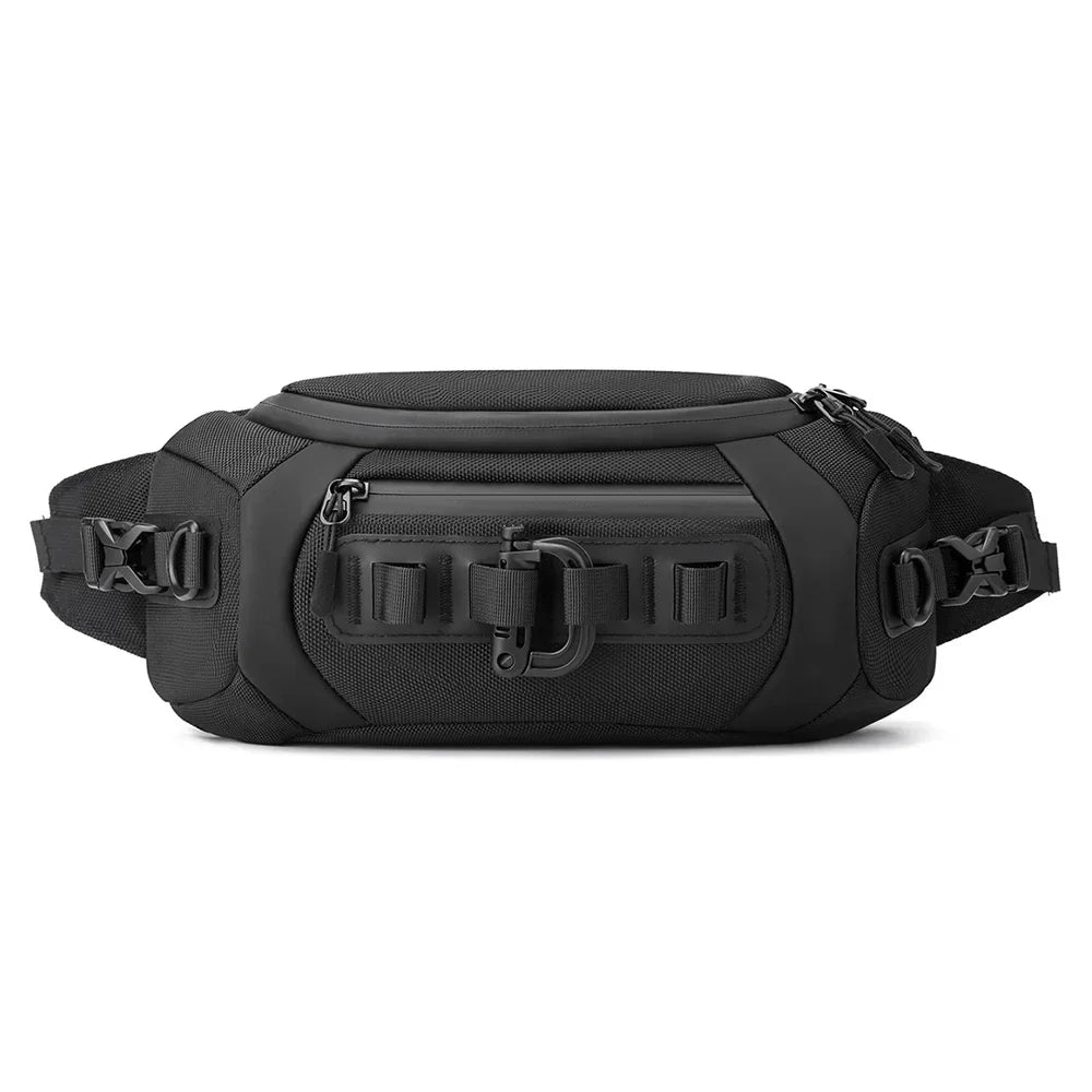Men Waist Fanny Pack Belt Sling Chest Bag Travel Multi-Pocket Military Fashion Male Nylon Cross body Messenger Purse Bum Hip Bag
