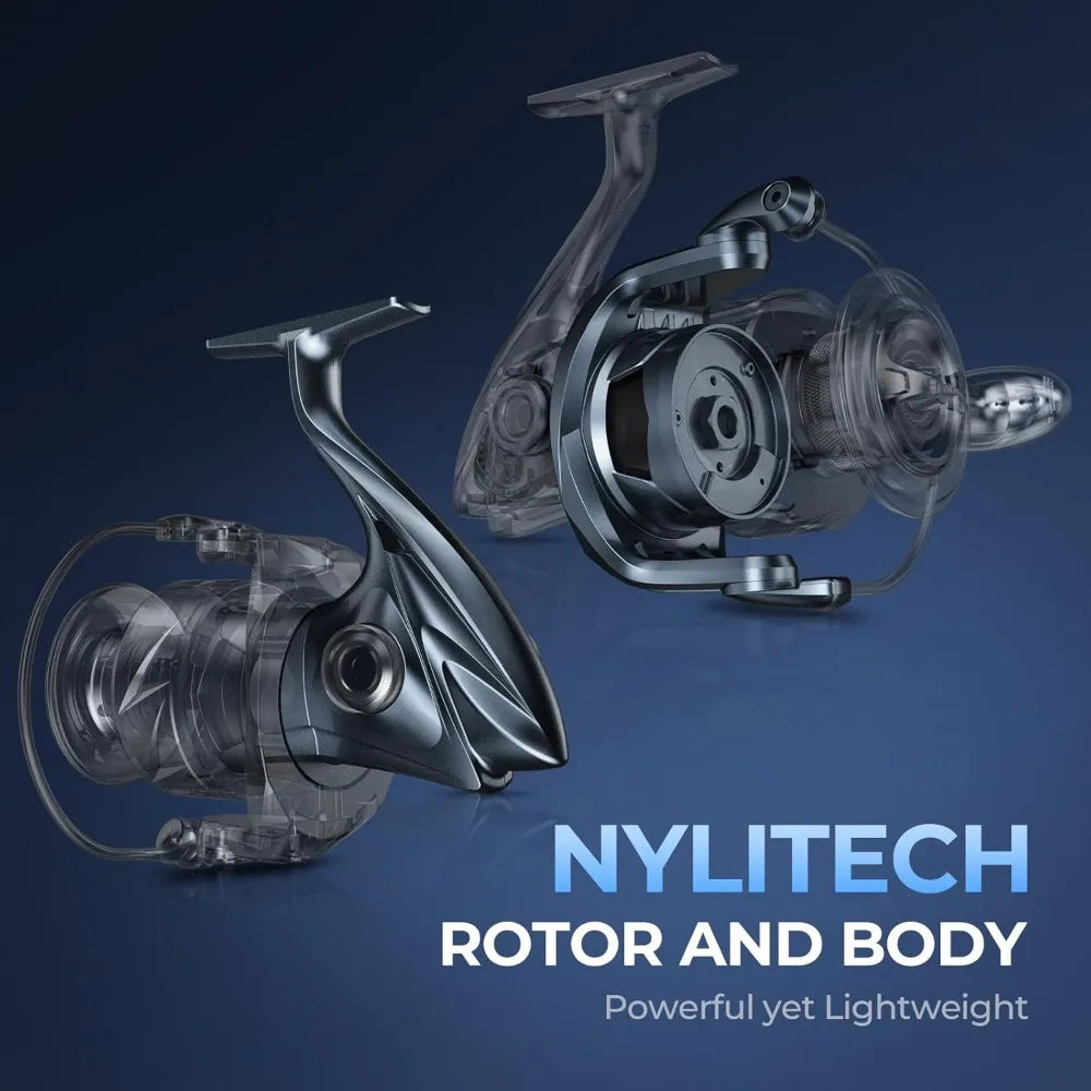Saltwater Spinning Reel with 55 lb Maximum Resistance Waterproof Big Game Reel Corrosion Resistant Bearing System