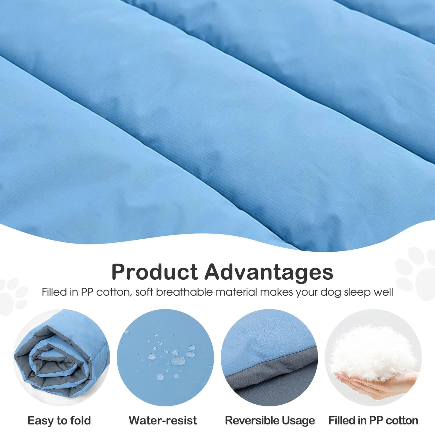 Outdoor Dog Bed Waterproof Camping Dog Bed Mat Machine Washable Portable Travel Pet Pad Foldable Pet Beds for Dogs