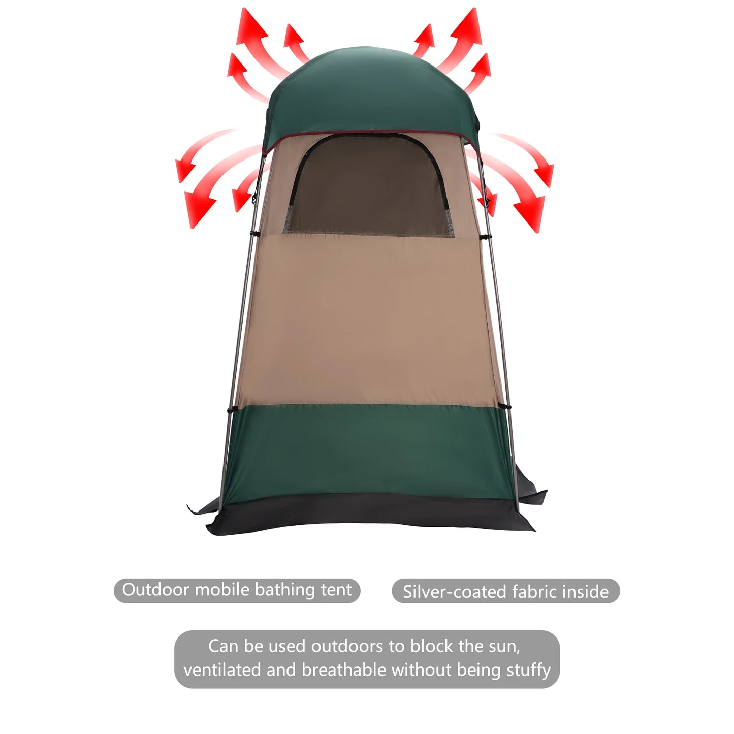 Outdoor Shower Tent, Camping Privacy Shelter, Portable Toilet dressing room Tent, Stable Structure Anti-mosquito Mesh for Hiking