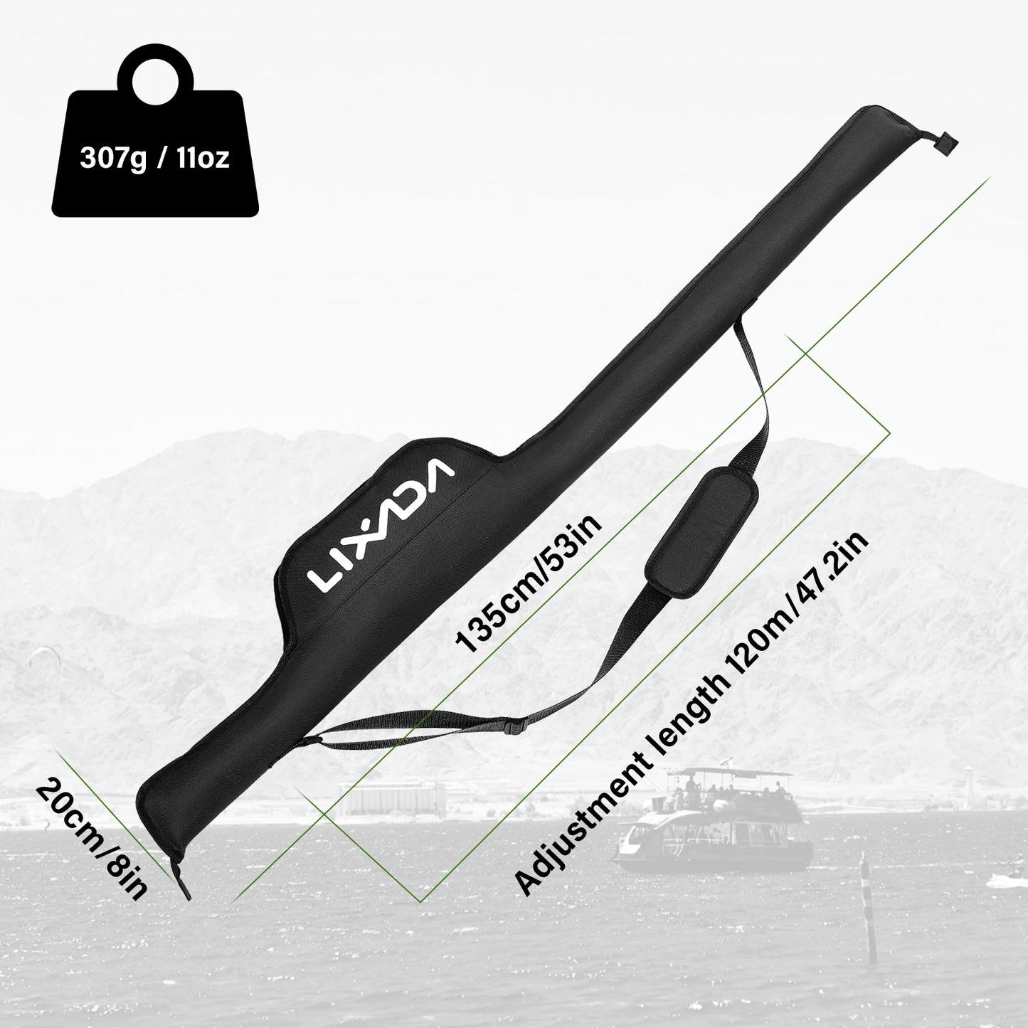 Portable 55 Inch Fishing Rod Bag Oxford Fabric Folding Case