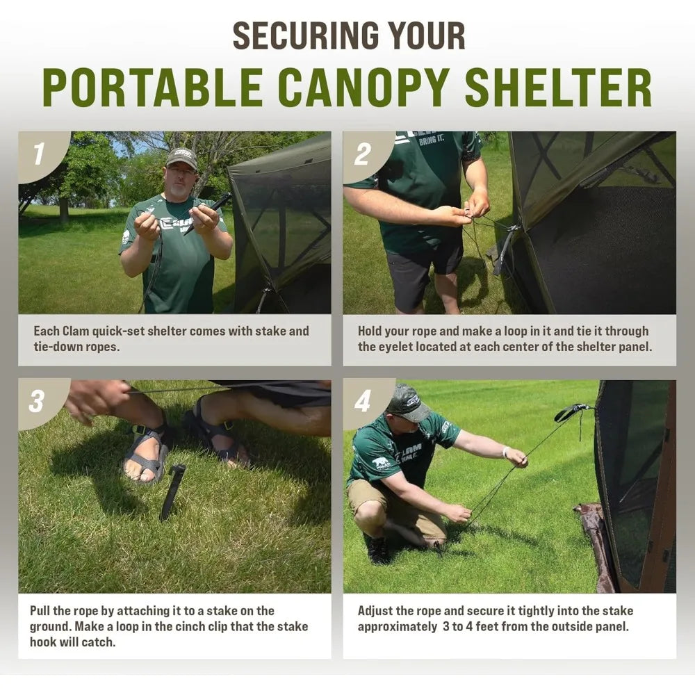 Pop Up Screen Tent Outdoor Camping Gazebo Canopy 11.5 Feet Green
