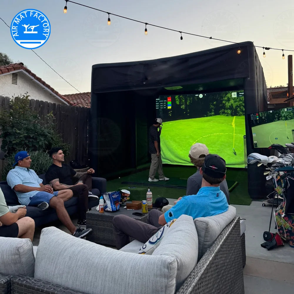 Stock in US! Inflatable golf simulation tent for swing practice, Inflatable driving range, shooting tent,suit for Daily training