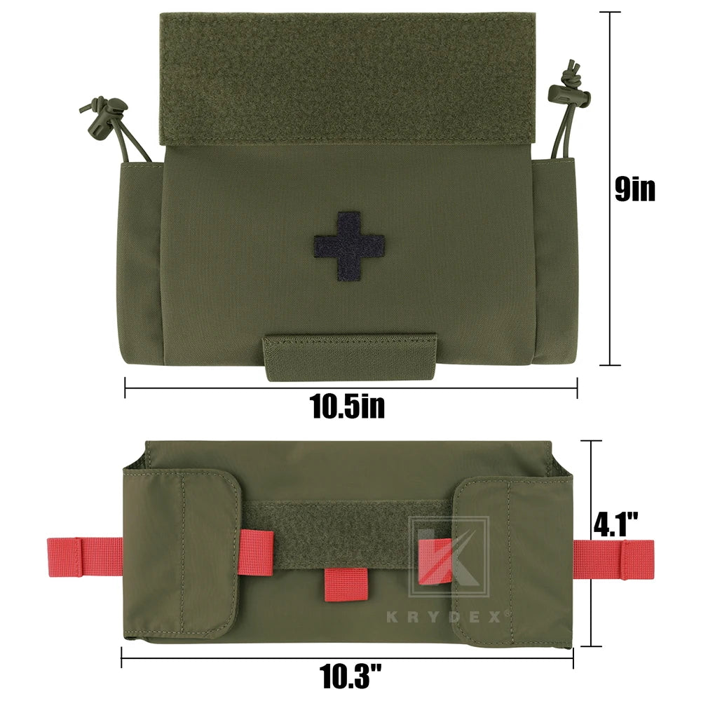 KRYDEX Tactical Roll Up First AID Trauma Pouch Medical EMT IFAK Pouch Dangler Drop Dump Pouch For Vest Chest Rig Accessories