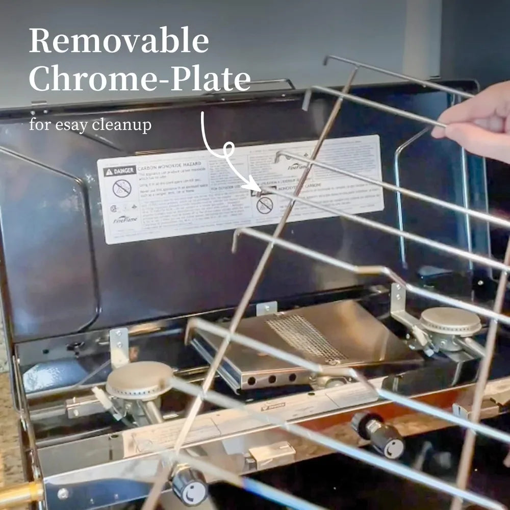 3 Burner 20400 BTU Propane Portable Stove with Regulator Baking Pan for Car Camping and Outdoor Cooking