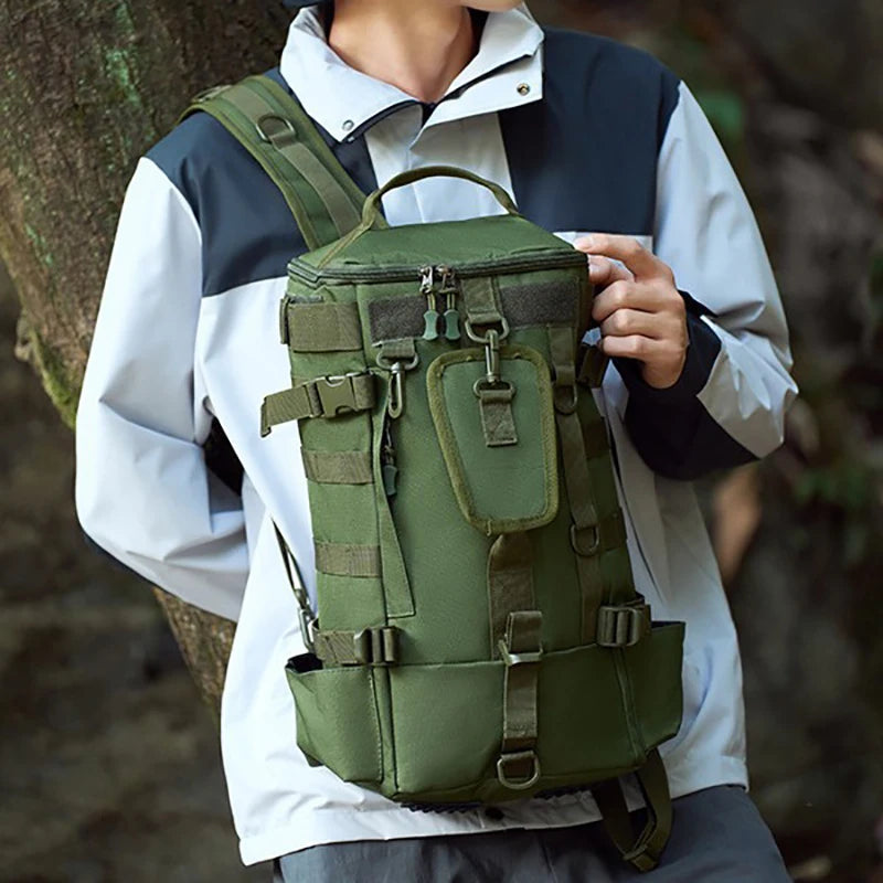 Tactical Fishing Backpack Tackle Bag With Rod Holders Molle