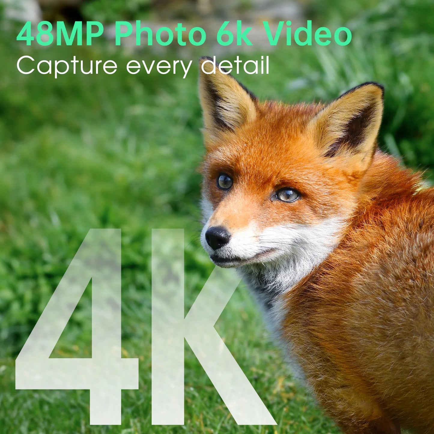 4K Solar Trail Camera 48MP WiFi Night Vision 0.2s Trigger