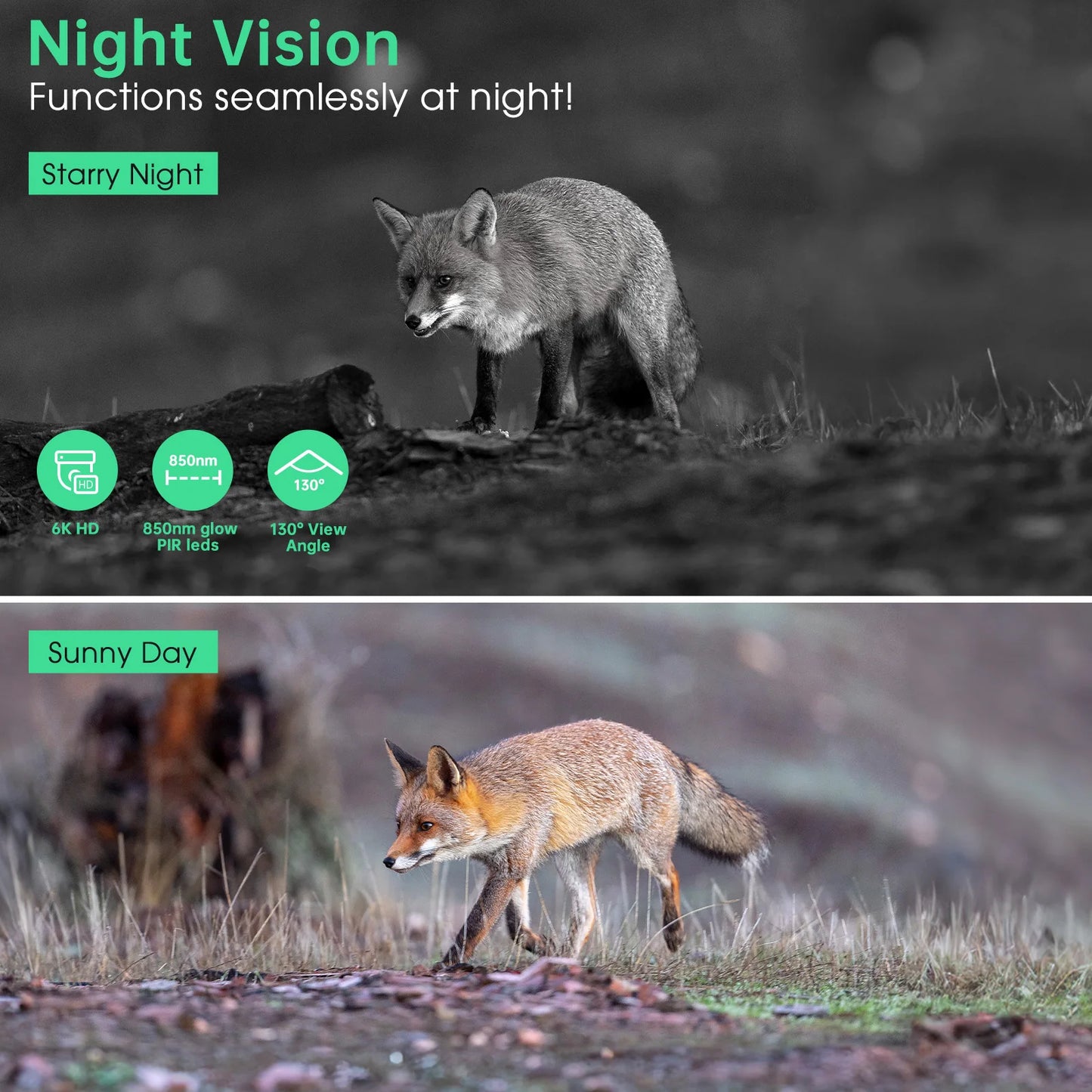 4K Solar Trail Camera 48MP WiFi Night Vision 0.2s Trigger