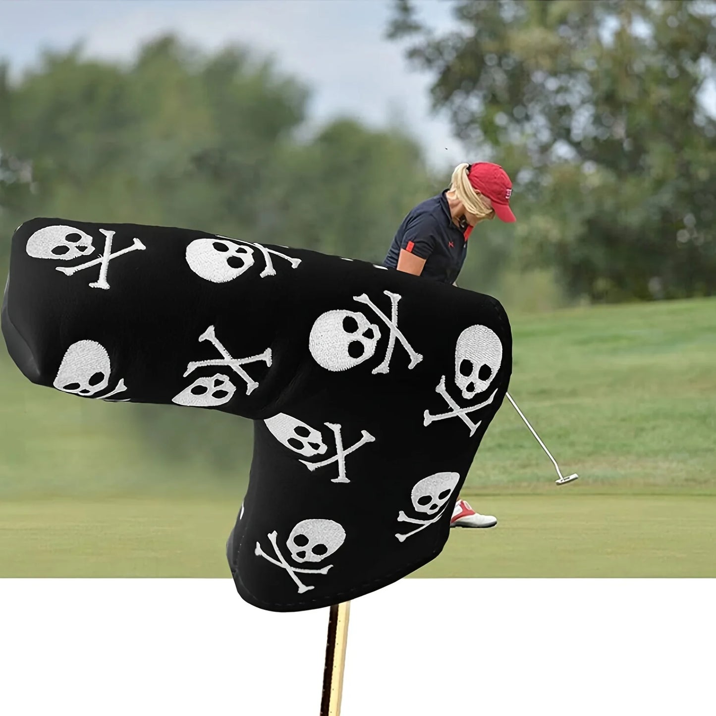Golf Putter Head Cover Blade PU Leather Protector Black