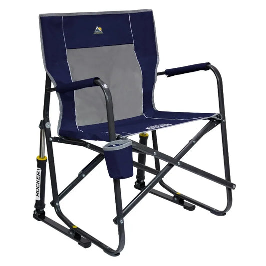 GCI Outdoor Freestyle Rocker Foldable Rocking Camp Chair, Indigo Blue