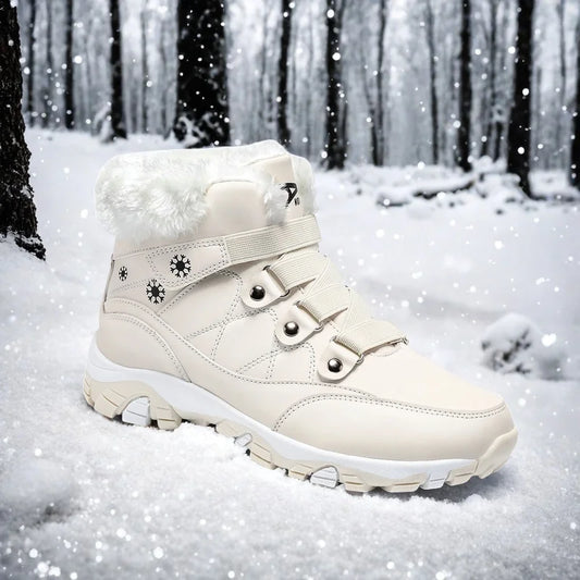 Womens Winter Boots Warm Fur Lined Snow Boots Comfortable Ankle Booties Outdoor Hiking Boots