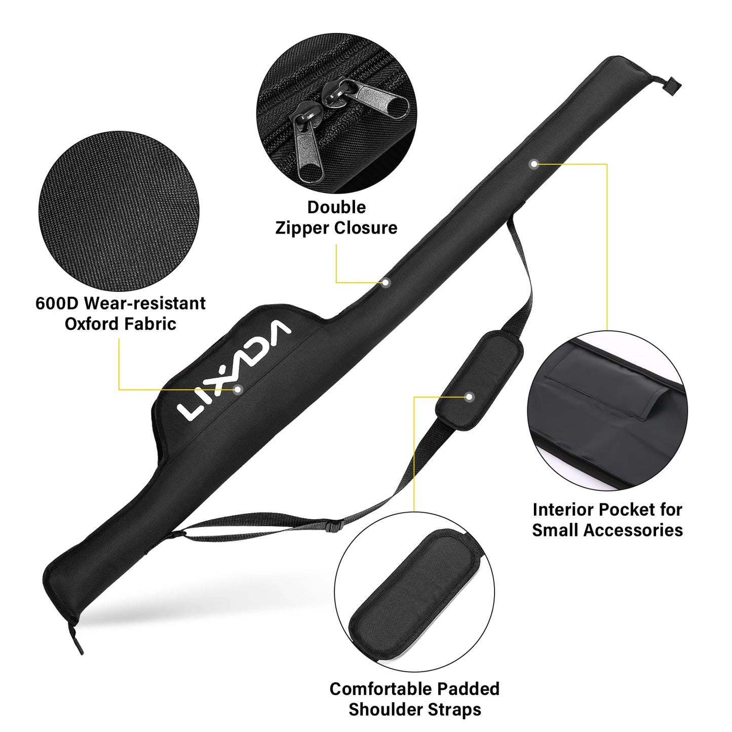 Portable 55 Inch Fishing Rod Bag Oxford Fabric Folding Case