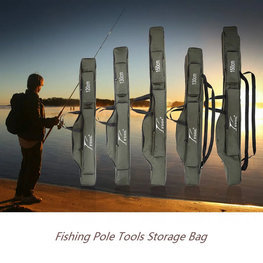Portable Folding Fishing Rod Carrier Canvas Storage Bag