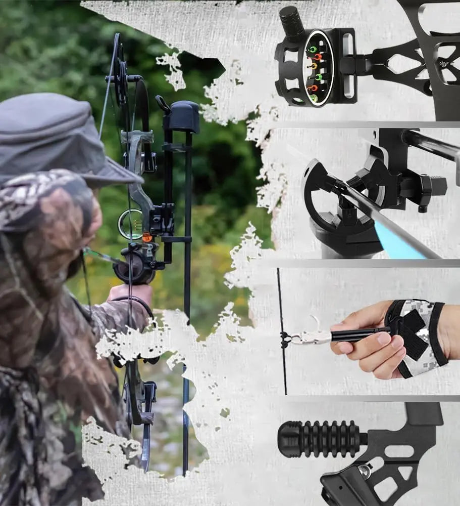 Compound Bow Package for Adults, Archery Hunting Compound Bow and Arrow Set, 30-70 Lbs Draw Weight,23.5-30.5 inches, Up to 320 F