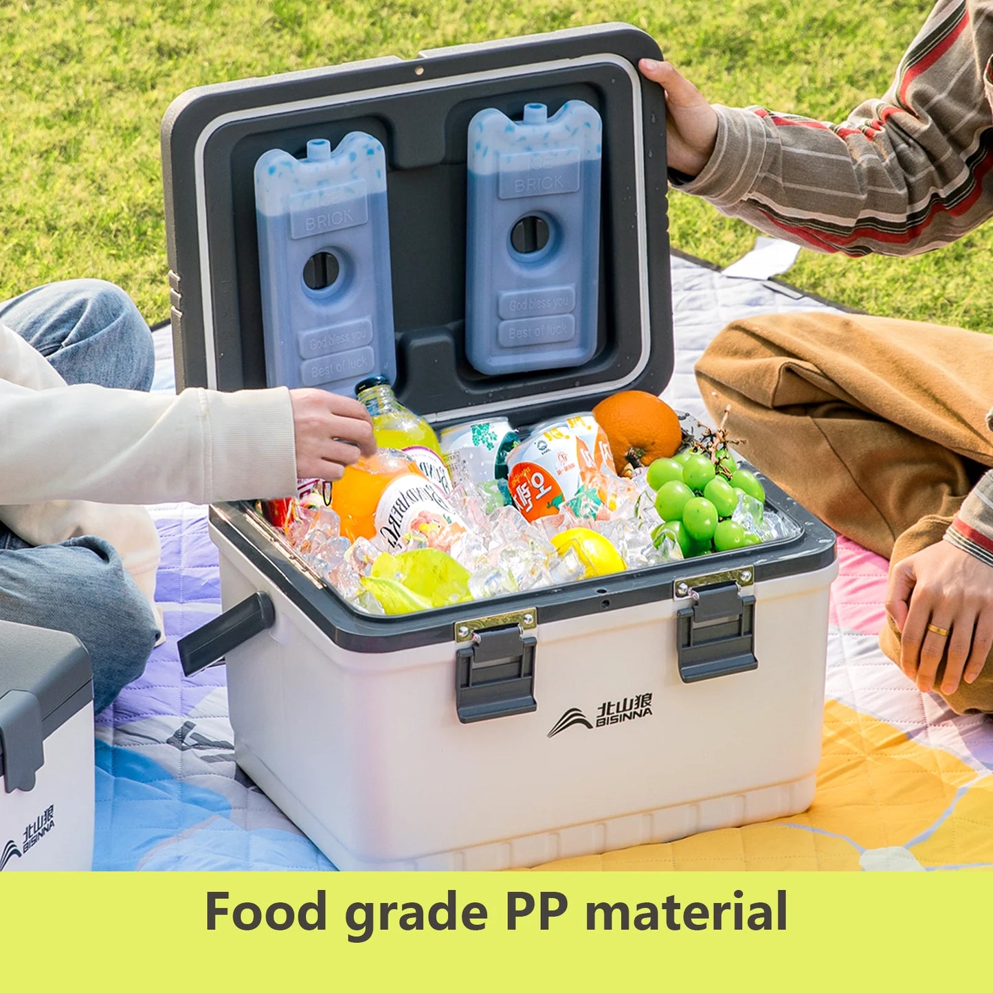 BISINNA Camping Ice Box Large Capacity Car Refrigerator Portable Cooler Box Outdoor Beach Fishing Picnic Barbecue Ice Bucket
