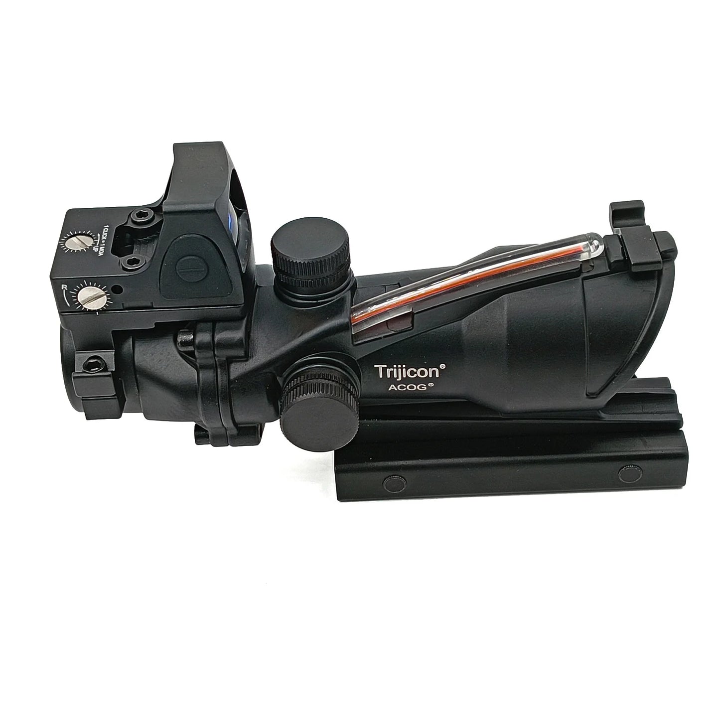 4X32 Scope with Red Dot True Fiber Optic Red and Green Dot Illumination Rifle Scope Etched Reticle Hunting Scope for 20mm Rail