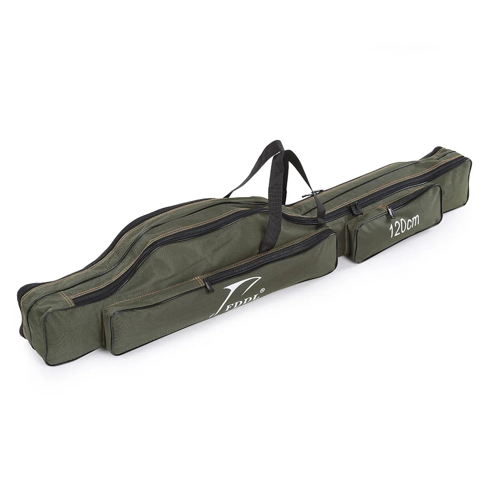 Portable Folding Fishing Rod Carrier Canvas Storage Bag