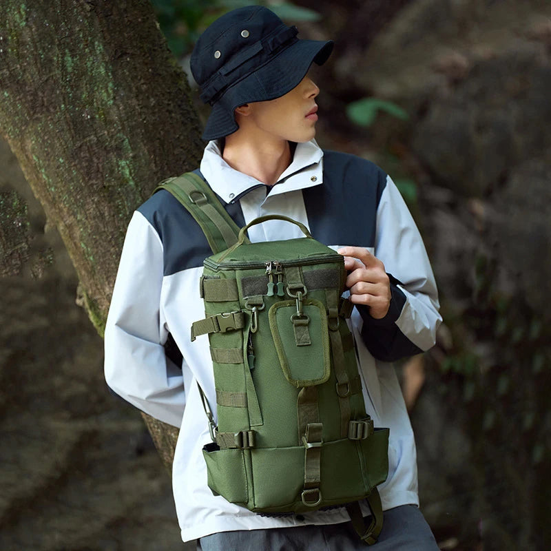 Tactical Fishing Backpack With Rod Holders Molle Storage