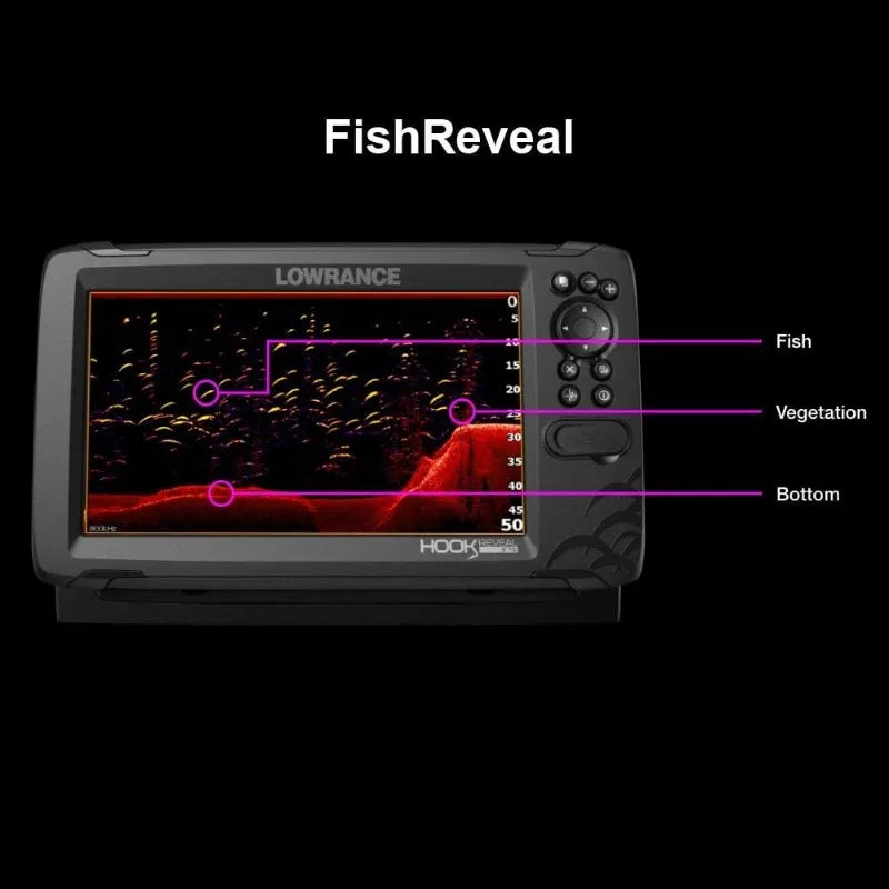 Lowrance HOOK Reveal 5 Inch 7 Inch and 9 Inch Fish Finders with Transducers