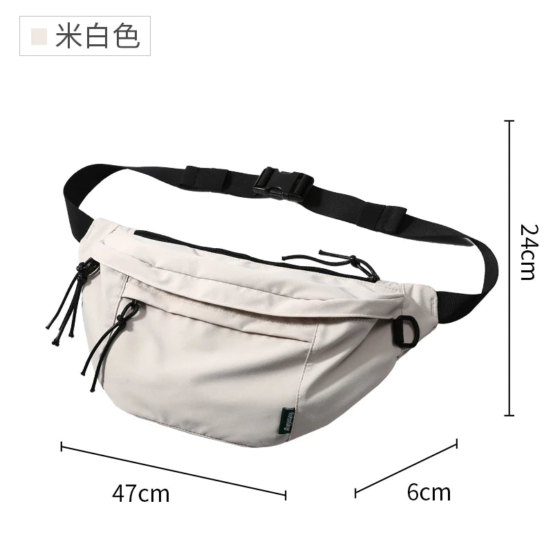 Mesh Design Fashion Men Chest Bag 9.7inch Ipad Waterproof Breathable Multilayer Oxford Sports Cycling Short Trip Waist Bag