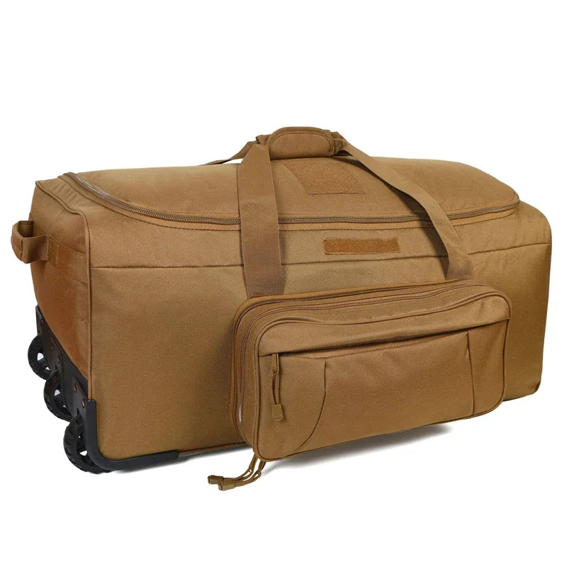 LQARMY 124L Trolley Luggage Bag Waterproof Nylon Travel