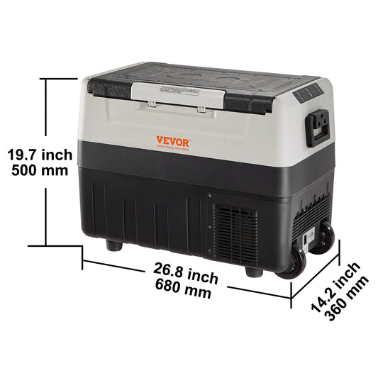 SucceBuy 35L/45L/55L Portable Foldable Handle Car Refrigerator with Wheel Compressor Freezer for Camping Picnics Car Home Traval