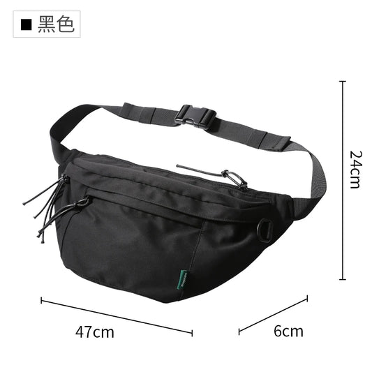Mesh Design Fashion Men Chest Bag 9.7inch Ipad Waterproof Breathable Multilayer Oxford Sports Cycling Short Trip Waist Bag