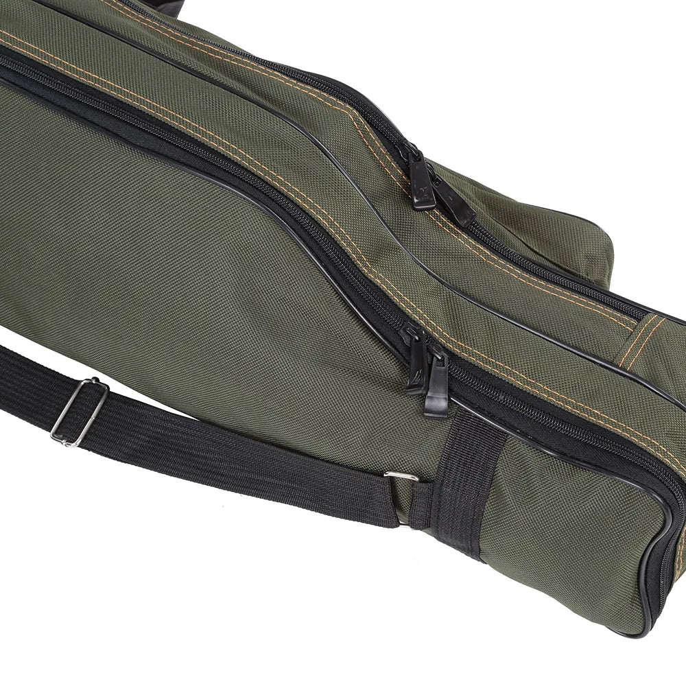 Portable Folding Fishing Rod Carrier Canvas Bag Case Tackle