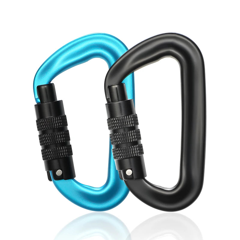 CLIWIZ 12KN Professional D Shape Safety Carabiner Aluminum Key Hooks Climbing Security Master Lock Outdoor Hiking Tool With CE