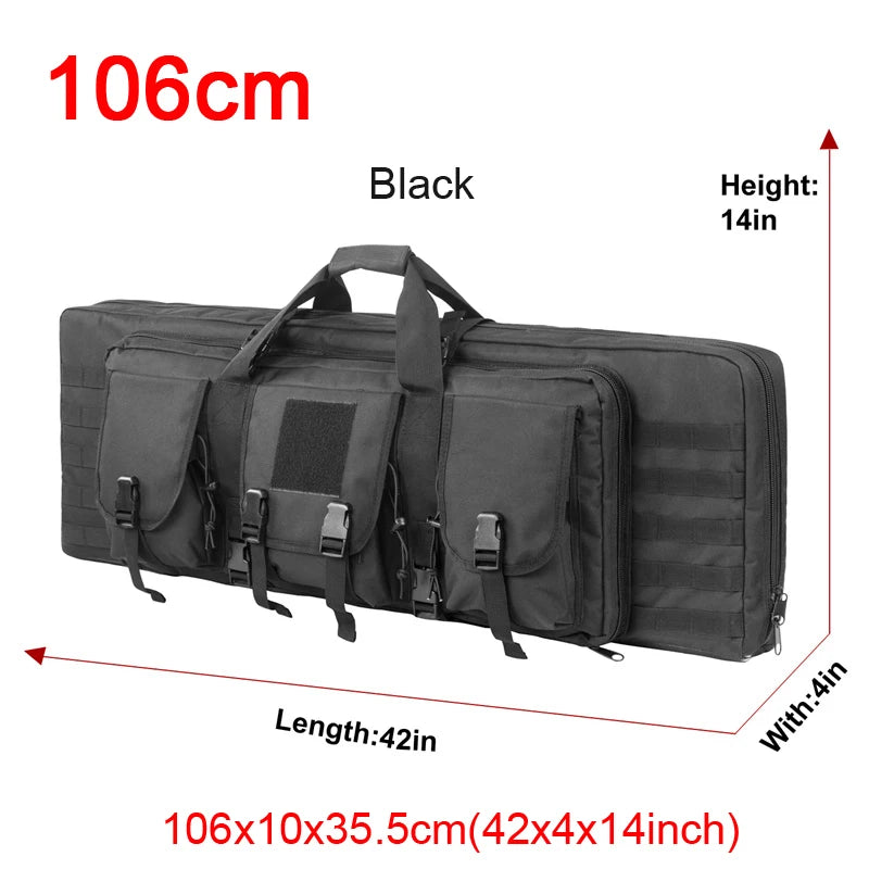 LQARMY Tactical Double Rifle Case Molle Bag 32 38 42 48in