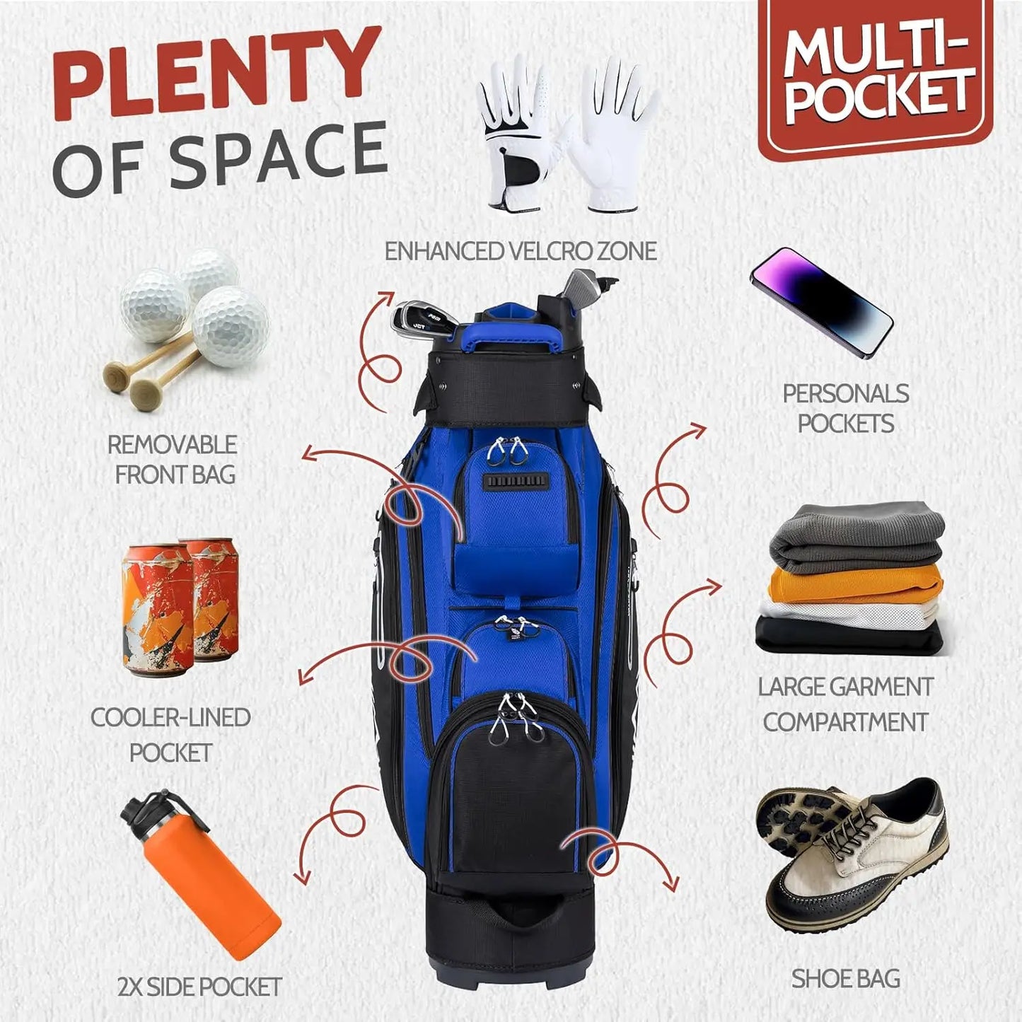 Golf Bag for Men with Handles and Rain Cover Durable Design