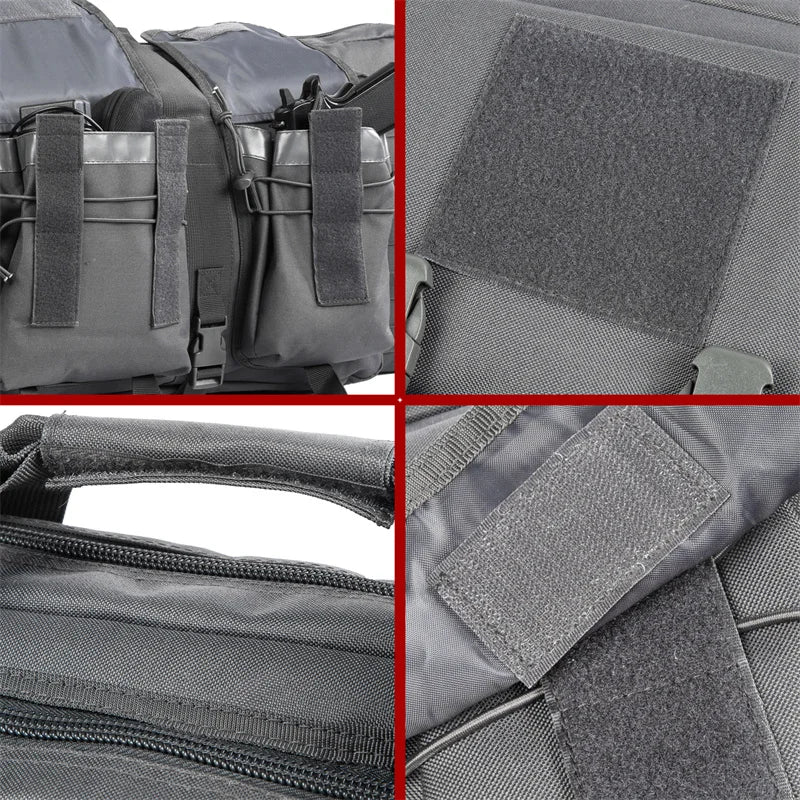 LQARMY Tactical Double Rifle Case Molle Bag 32 38 42 48in