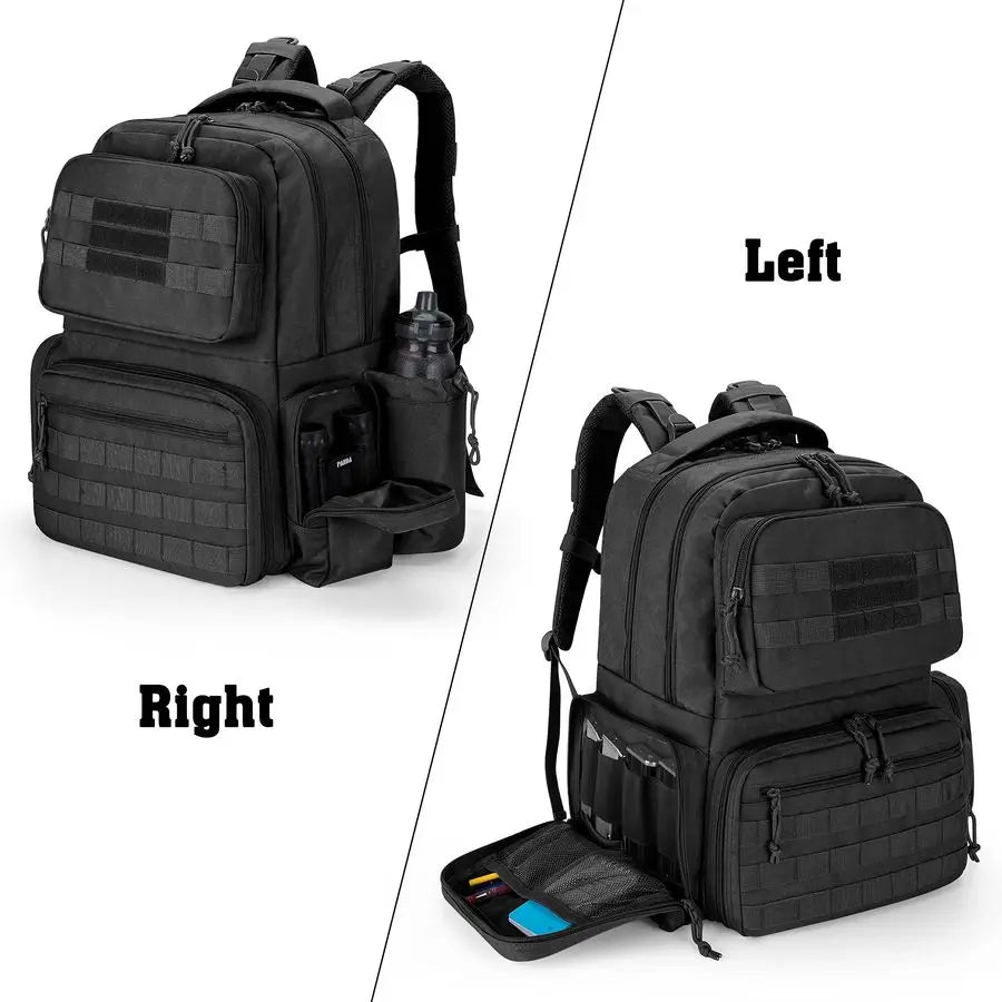 Tactical Pistol Backpack with 6 Pistol Cases, Gun Range Backpack with 10x Magazine Slots for Shooting and Hunting