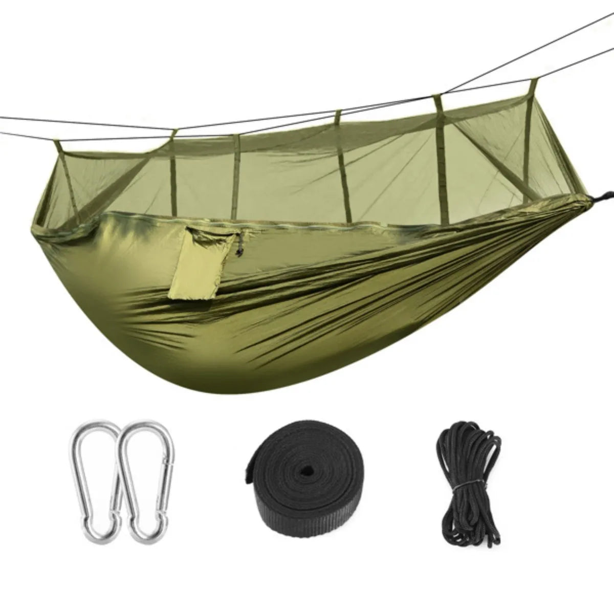 Portable Double Camping Hammock With Mosquito Net Nylon