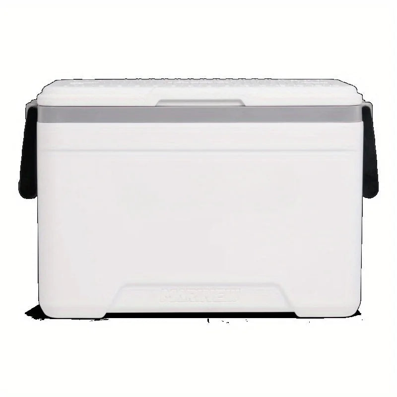White Marine Hard-Sided Cooler - Heavy Duty Rotomolded Construction, 5-Day Ice Retention for Boating & Fishing.