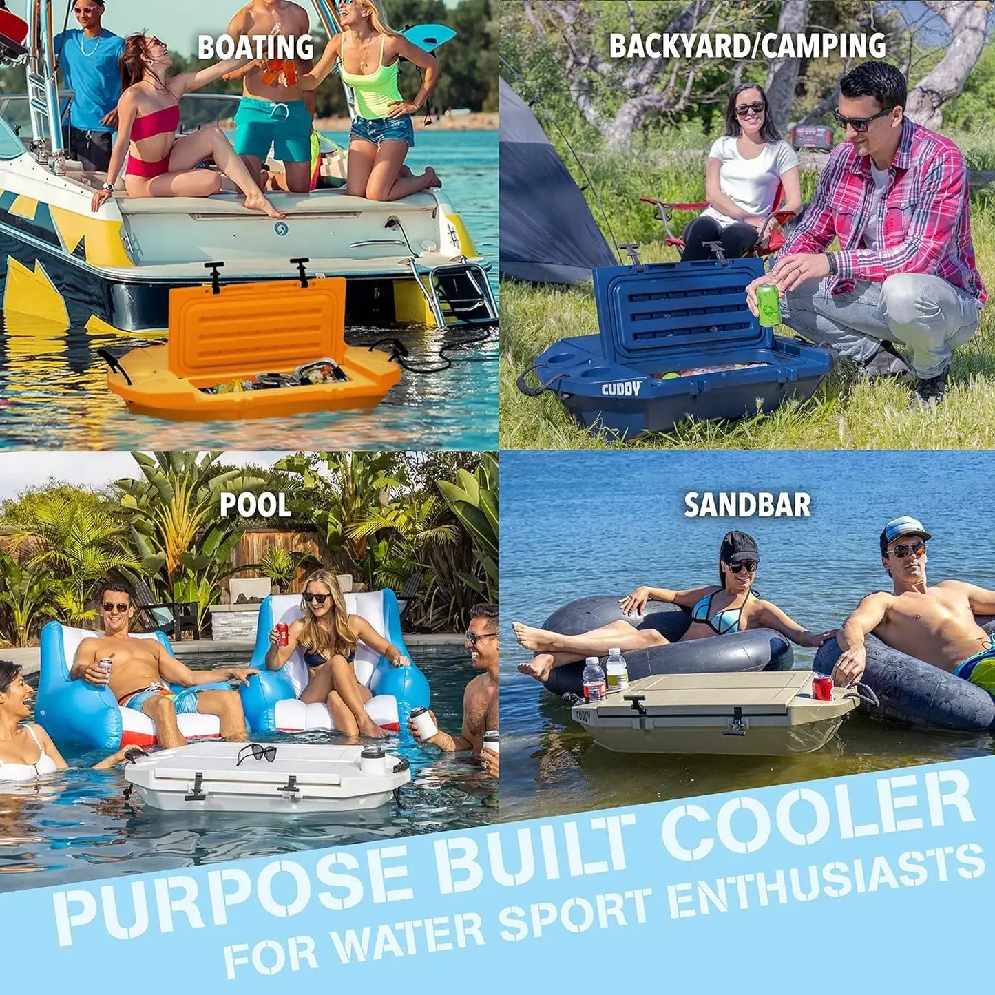 2024 Hot Floating Cooler and Dry Storage Vessel 40QT Amphibious Hard Shell Design Multiple Color Options