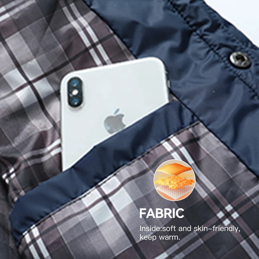 Men's Jackets Winter Warm Bomber Quilted Coat Lightweight Business Casual Button Down Clothing Waterproof Warm Jackets US Size