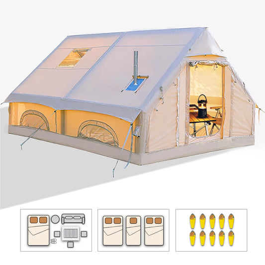 Large Inflatable Camping Tent with Hand Pump Easy Setup Portable Inflatable Tents for Camping