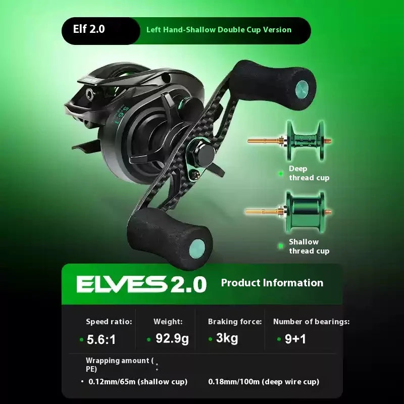 Cayden Sprite Ultra Mini Portable Water Drop Reel Second Generation Micro Bait Double Line Cup For Carp And Catfish Fishing